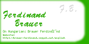 ferdinand brauer business card